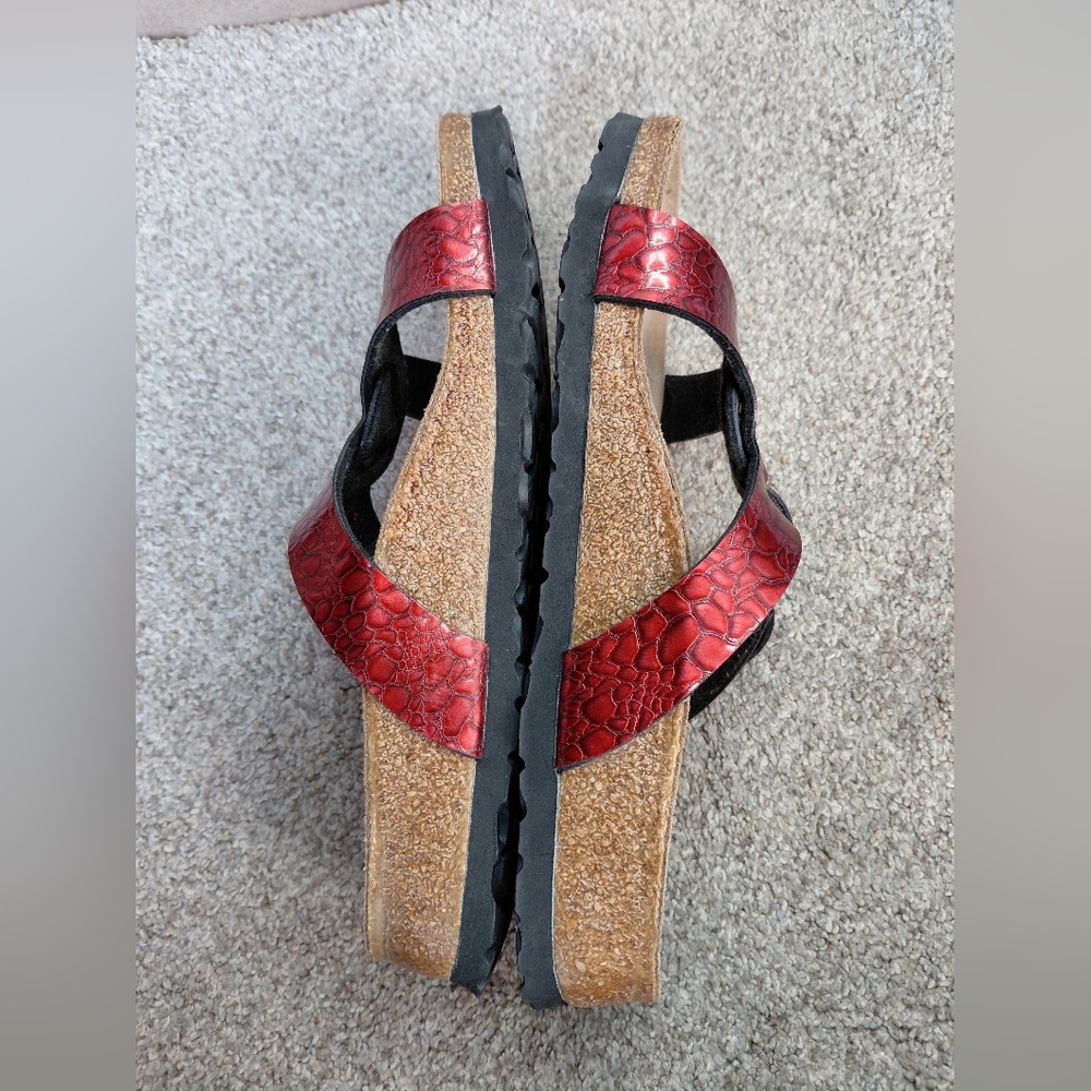 Birkis By Birkenstock Women Size 38/7 Us Narrow Stylish RedSandals - Picture 5 of 11